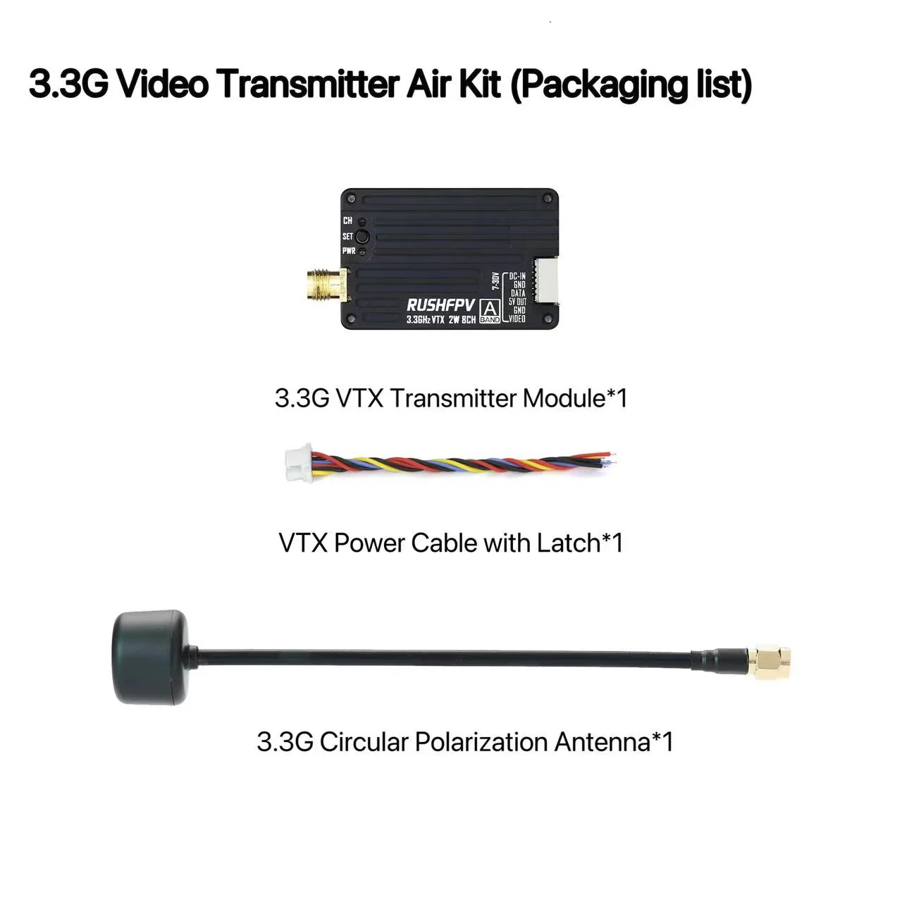 RUSHFPV 3.3G 2W VTX Transmitte - Fpv Drone Transmitter recensie en prijs