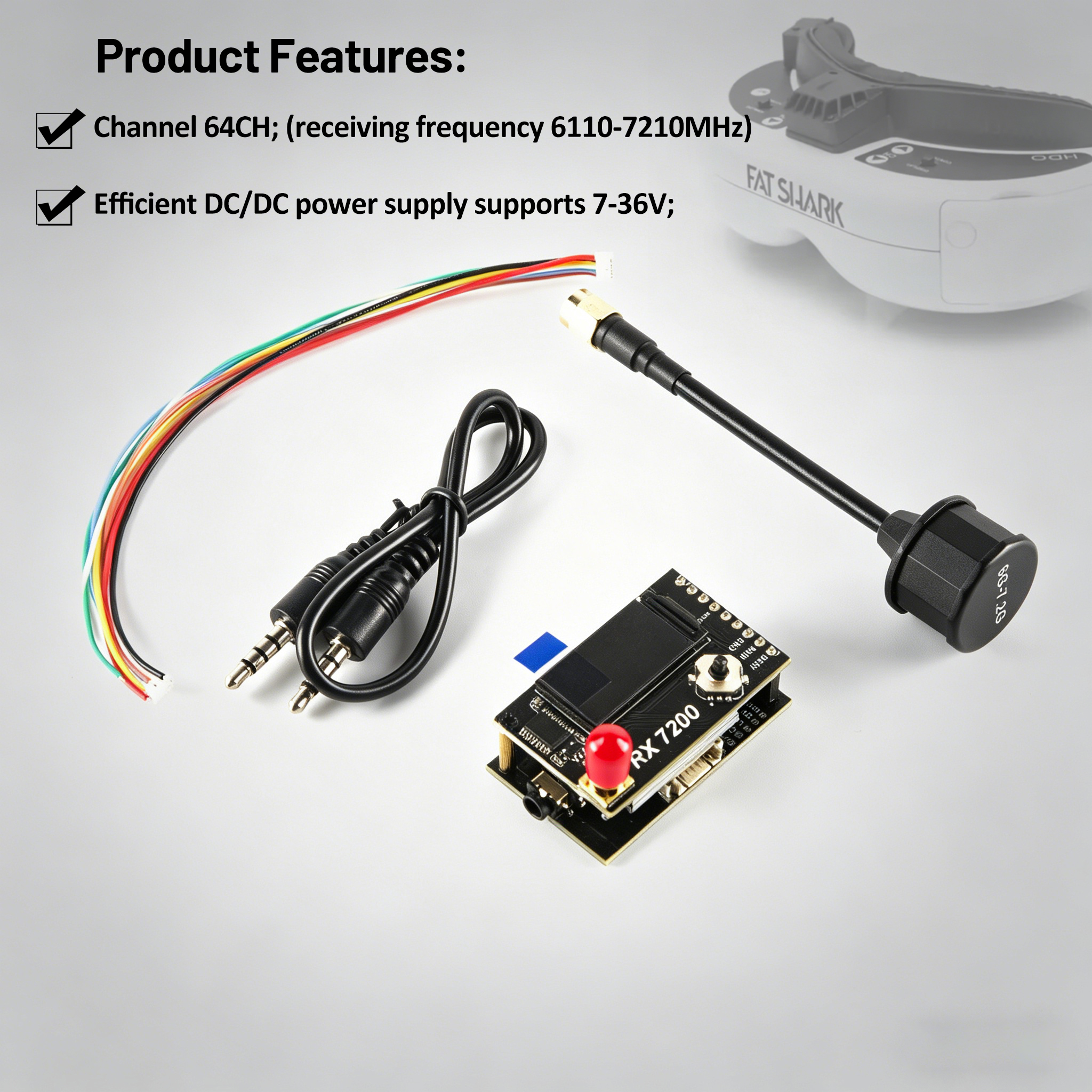 7.2G Video Receiver Module 64- - Fpv Drone Goggles recensie en prijs