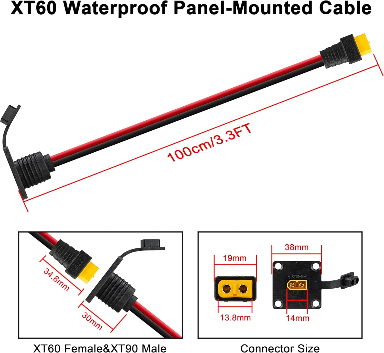 JMUYTOP 3FT 12AWG XT60 Panel M - Fpv Drone Charger recensie en prijs