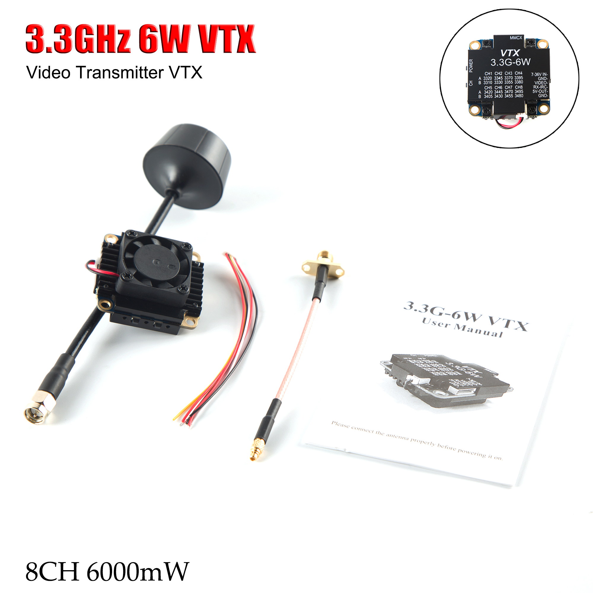 FPV Video Transmitter 3.3G 6W  - Fpv Drone Transmitter recensie en prijs