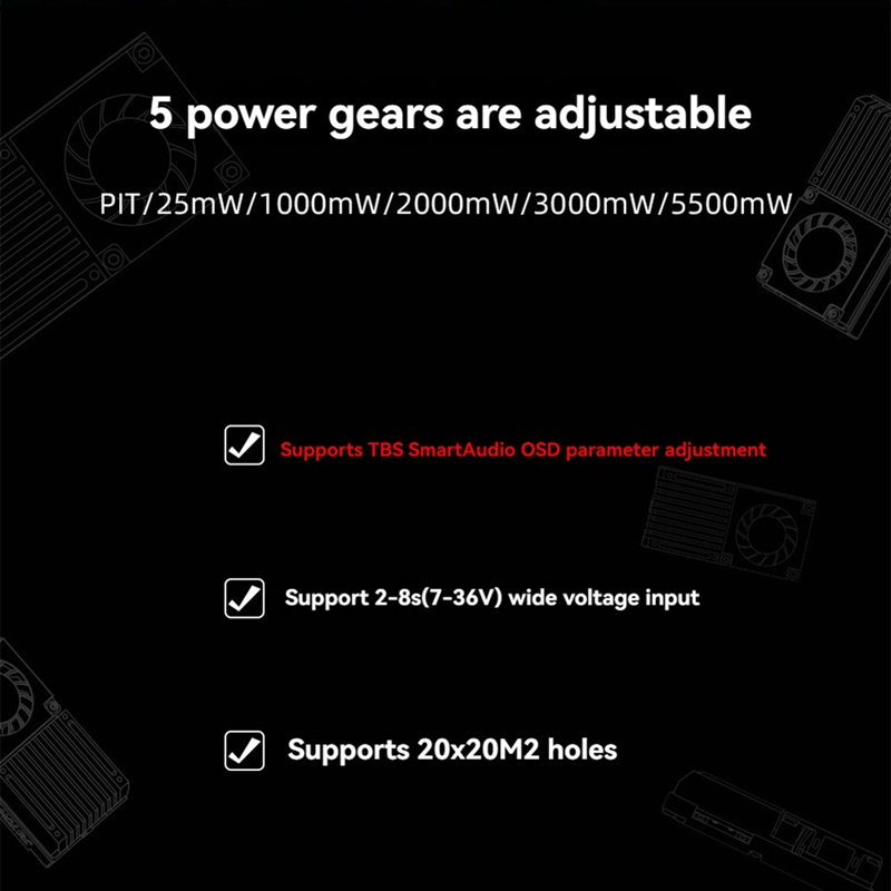 5.8G 5.5W VTX 64CH High Power  - Fpv Drone Transmitter recensie en prijs